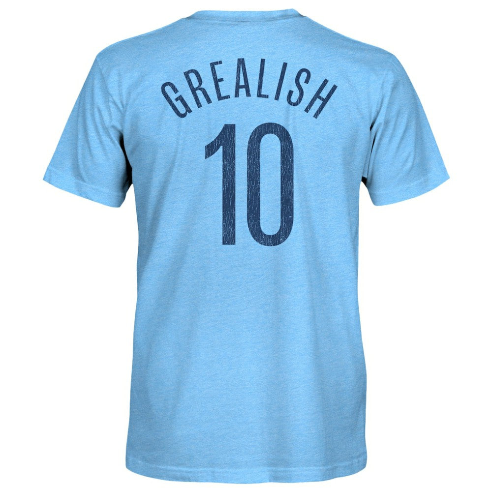 Jack Grealish Manchester City 1863FC Player Name & Number Twisted Tri-Blend Slub T-Shirt Sky Blue - FIFA World CUP