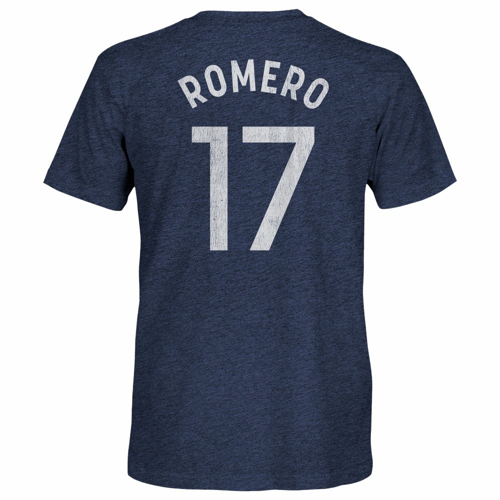 Cristian Romero Tottenham Hotspur 1863FC Player Name & Number Twisted Tri-Blend Slub T-Shirt Heather Navy - FIFA World CUP