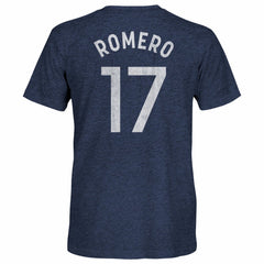 Cristian Romero Tottenham Hotspur 1863FC Player Name & Number Twisted Tri-Blend Slub T-Shirt Heather Navy - FIFA World CUP