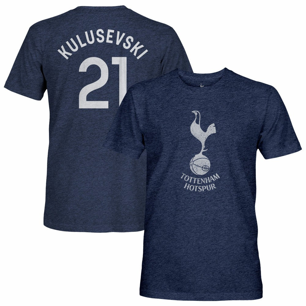 Dejan Kulusevski Tottenham Hotspur 1863FC Player Name & Number Twisted Tri-Blend Slub T-Shirt Heather Navy - FIFA World CUP
