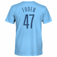Phil Foden Manchester City 1863FC Player Name & Number Twisted Tri-Blend Slub T-Shirt Sky Blue - FIFA World CUP