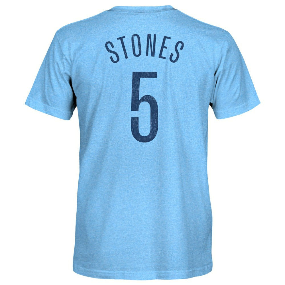 John Stones Manchester City 1863FC Player Name & Number Twisted Tri-Blend Slub T-Shirt Sky Blue - FIFA World CUP
