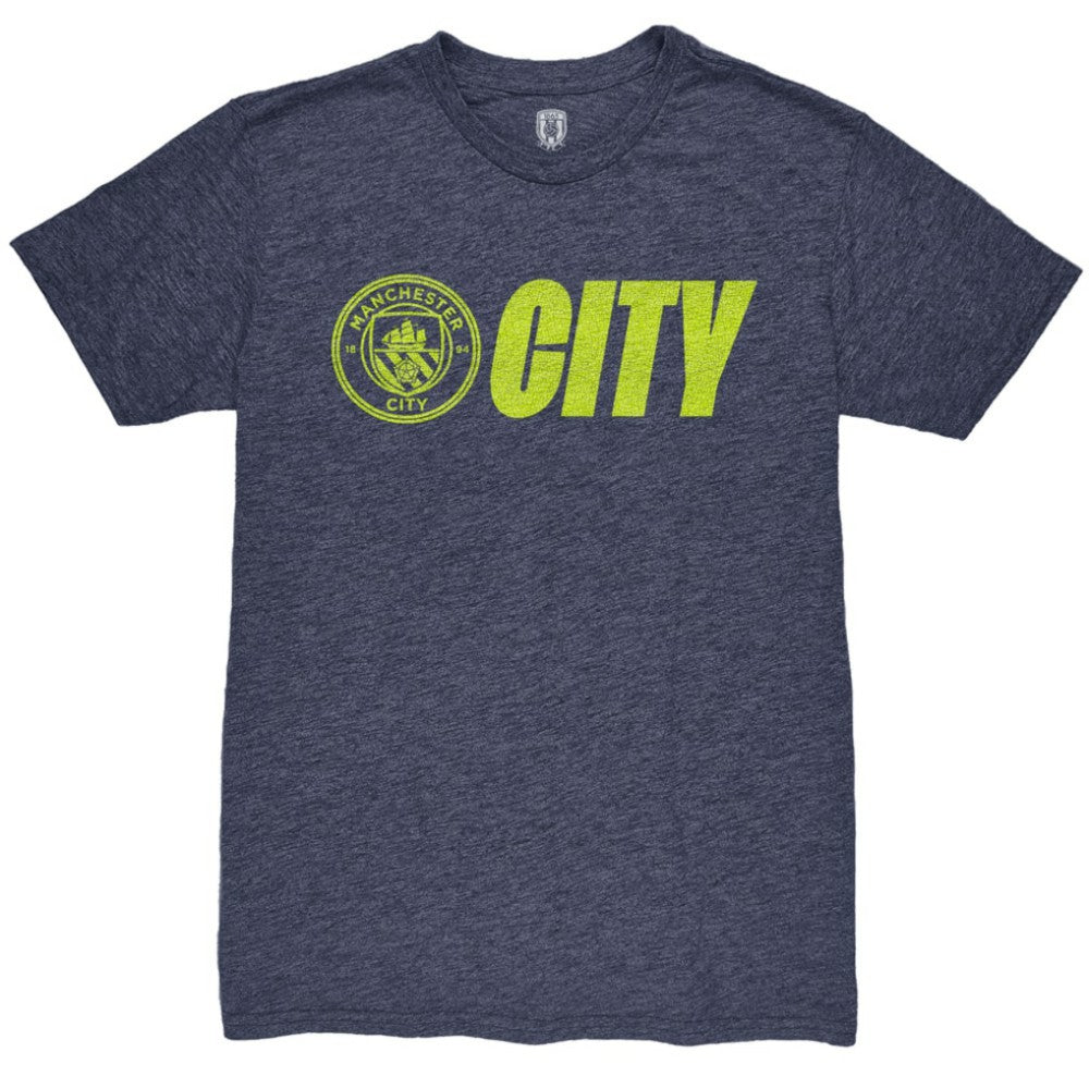 Manchester City 1863FC Lockup Twisted Tri-Blend Slub T-Shirt Heather Navy - FIFA World CUP