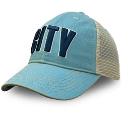 Manchester City 1863FC Washed Trucker Adjustable Hat Sky Blue - FIFA World CUP