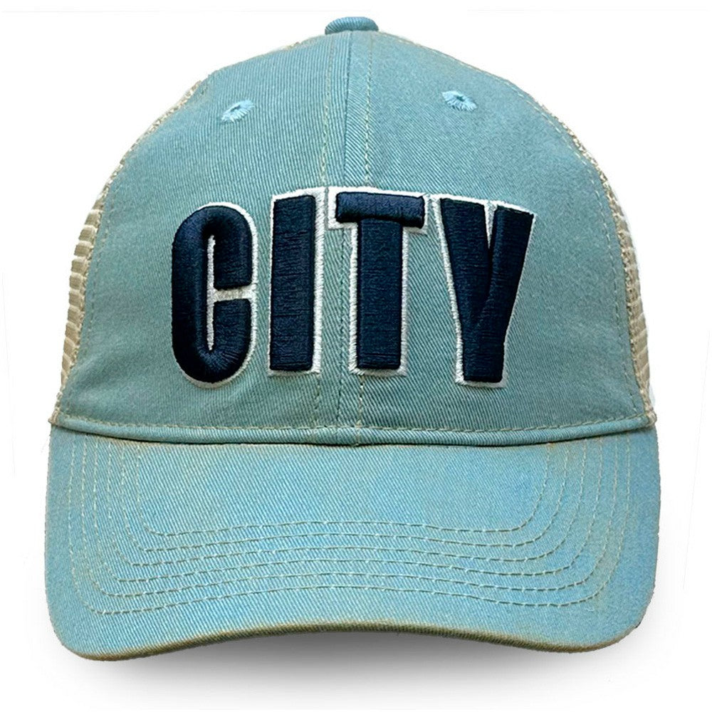 Manchester City 1863FC Washed Trucker Adjustable Hat Sky Blue - FIFA World CUP