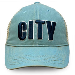 Manchester City 1863FC Washed Trucker Adjustable Hat Sky Blue - FIFA World CUP