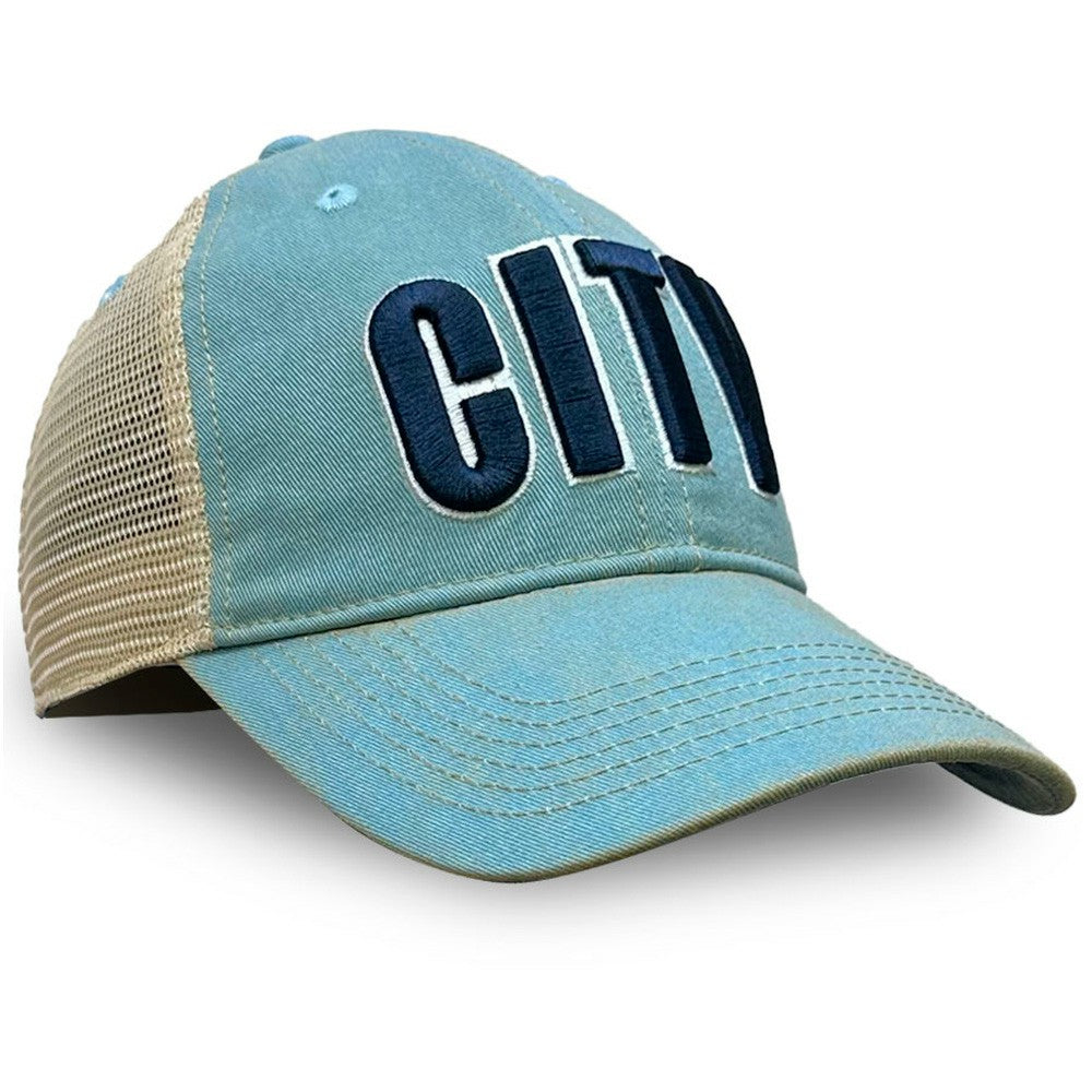 Manchester City 1863FC Washed Trucker Adjustable Hat Sky Blue - FIFA World CUP