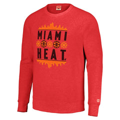 Miami Heat Homage Unisex Holiday Raglan Pullover Sweatshirt Red - NBA