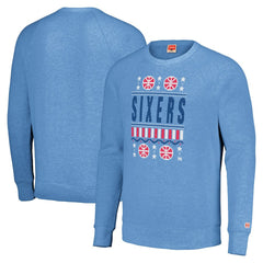 Philadelphia 76ers Homage Unisex Holiday Raglan Pullover Sweatshirt Light Blue - NBA