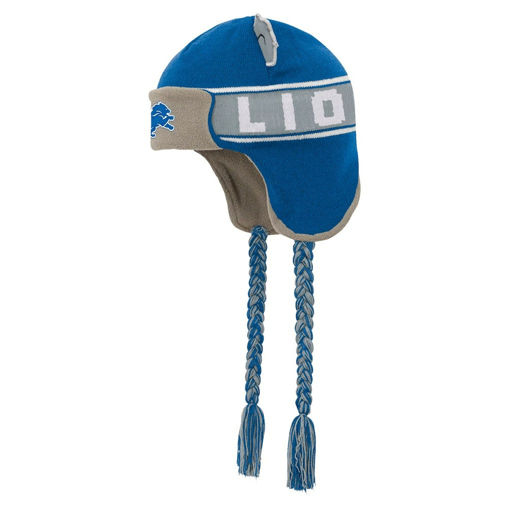 Detroit Lions Youth Wordmark Ears Trooper Knit Hat Blue | NFL