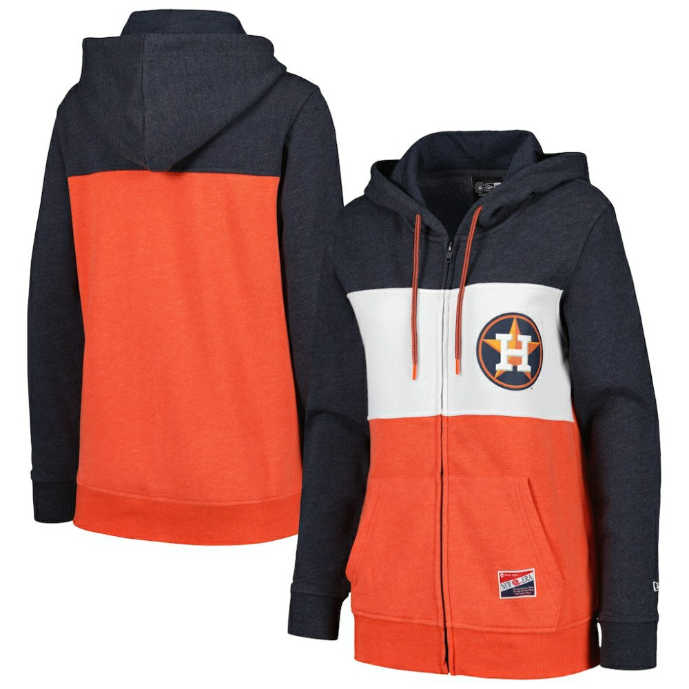 Houston Astros New Era Women's Color Block Full-Zip Hoodie Jacket - MLB