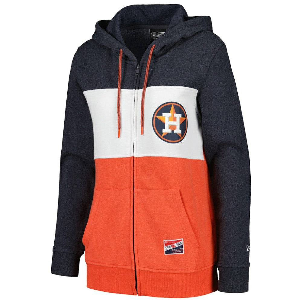 Houston Astros New Era Women's Color Block Full-Zip Hoodie Jacket - MLB