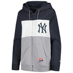 New York Yankees New Era Women's Color Block Full-Zip Hoodie Jacket - MLB