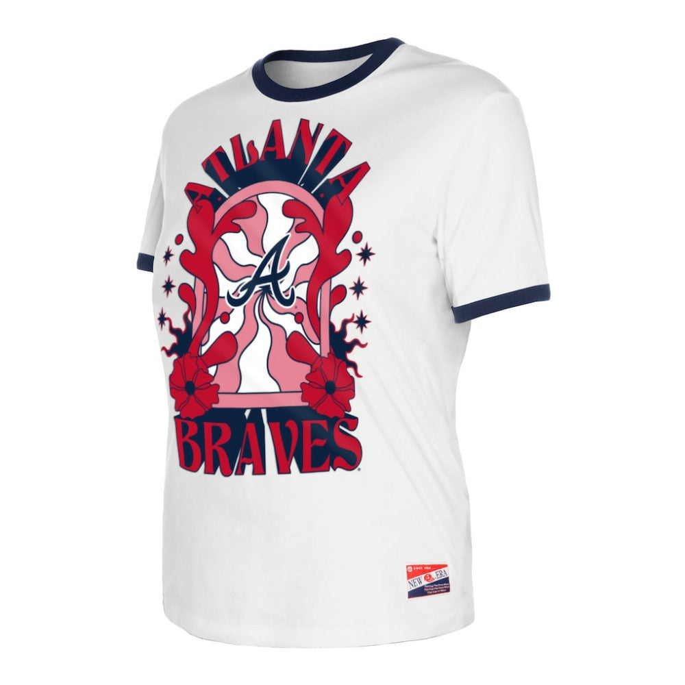 Atlanta Braves New Era Women's Oversized Ringer T-Shirt - MLB