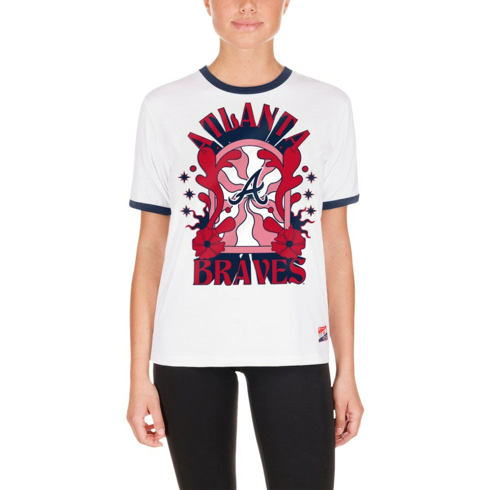 Atlanta Braves New Era Women's Oversized Ringer T-Shirt - MLB