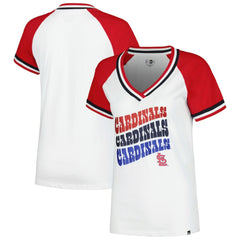 St. Louis Cardinals New Era Women's Jersey Double Binding Raglan V-Neck T-Shirt - MLB