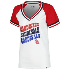 St. Louis Cardinals New Era Women's Jersey Double Binding Raglan V-Neck T-Shirt - MLB
