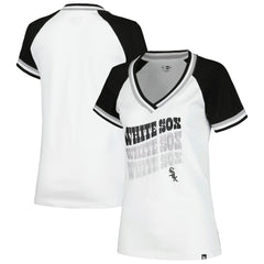 Chicago White Sox New Era Women's Jersey Double Binding Raglan V-Neck T-Shirt - MLB