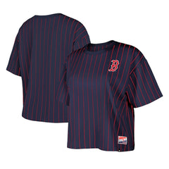 Boston Red Sox New Era Women's Boxy Pinstripe T-Shirt - MLB