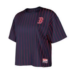Boston Red Sox New Era Women's Boxy Pinstripe T-Shirt - MLB