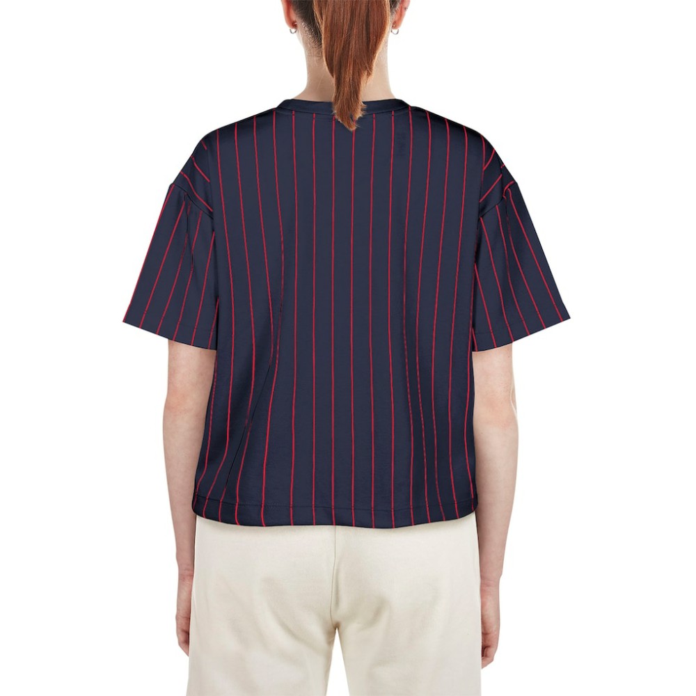 Boston Red Sox New Era Women's Boxy Pinstripe T-Shirt - MLB