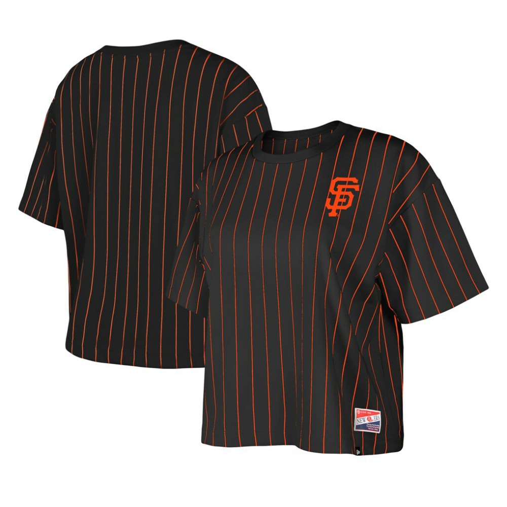 San Francisco Giants New Era Women's Boxy Pinstripe T-Shirt - MLB