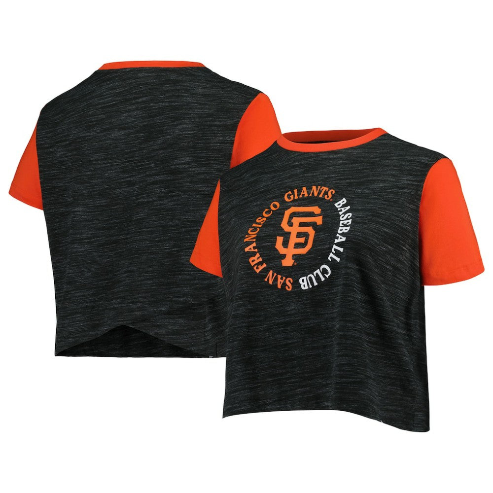 San Francisco Giants New Era Women's Plus Size Crossover Back Cropped T-Shirt - MLB