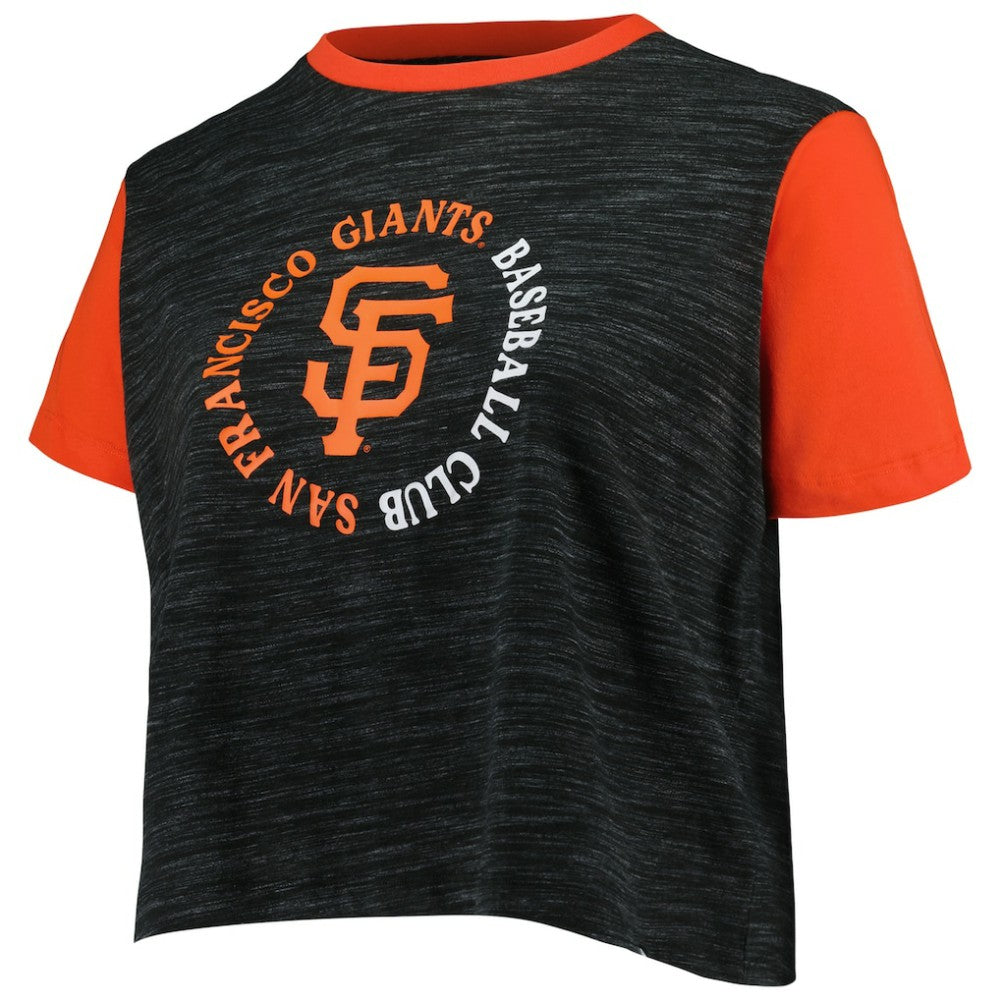 San Francisco Giants New Era Women's Plus Size Crossover Back Cropped T-Shirt - MLB