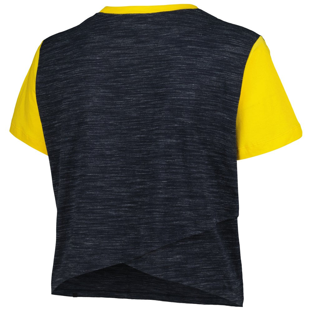 Milwaukee Brewers New Era Women's Plus Size Crossover Back Cropped T-Shirt - MLB