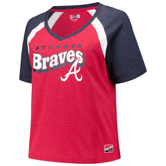 Atlanta Braves New Era Women's Plus Size Raglan V-Neck T-Shirt - MLB