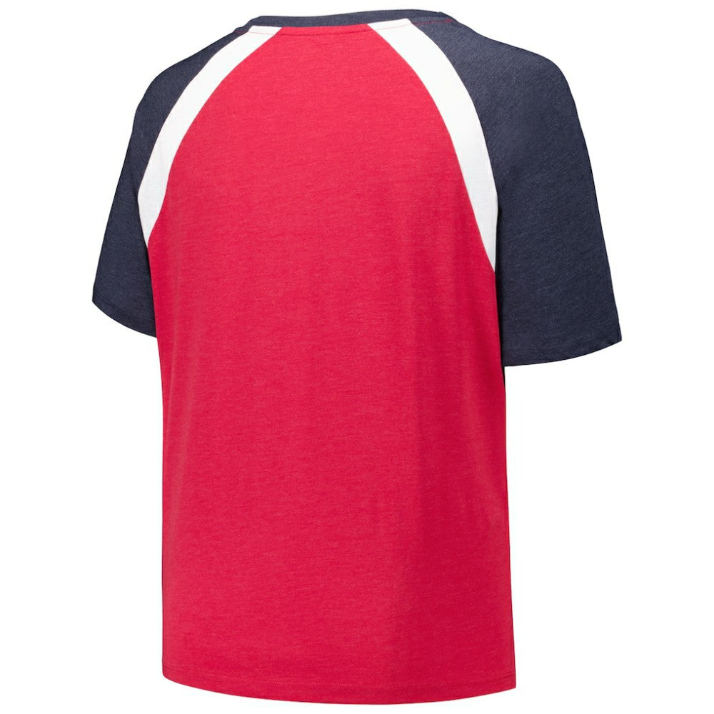 Atlanta Braves New Era Women's Plus Size Raglan V-Neck T-Shirt - MLB