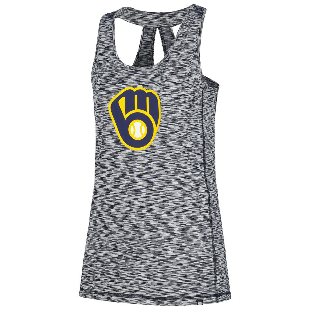 Milwaukee Brewers New Era Women's Space Dye Keyhole Back Tank Top - MLB