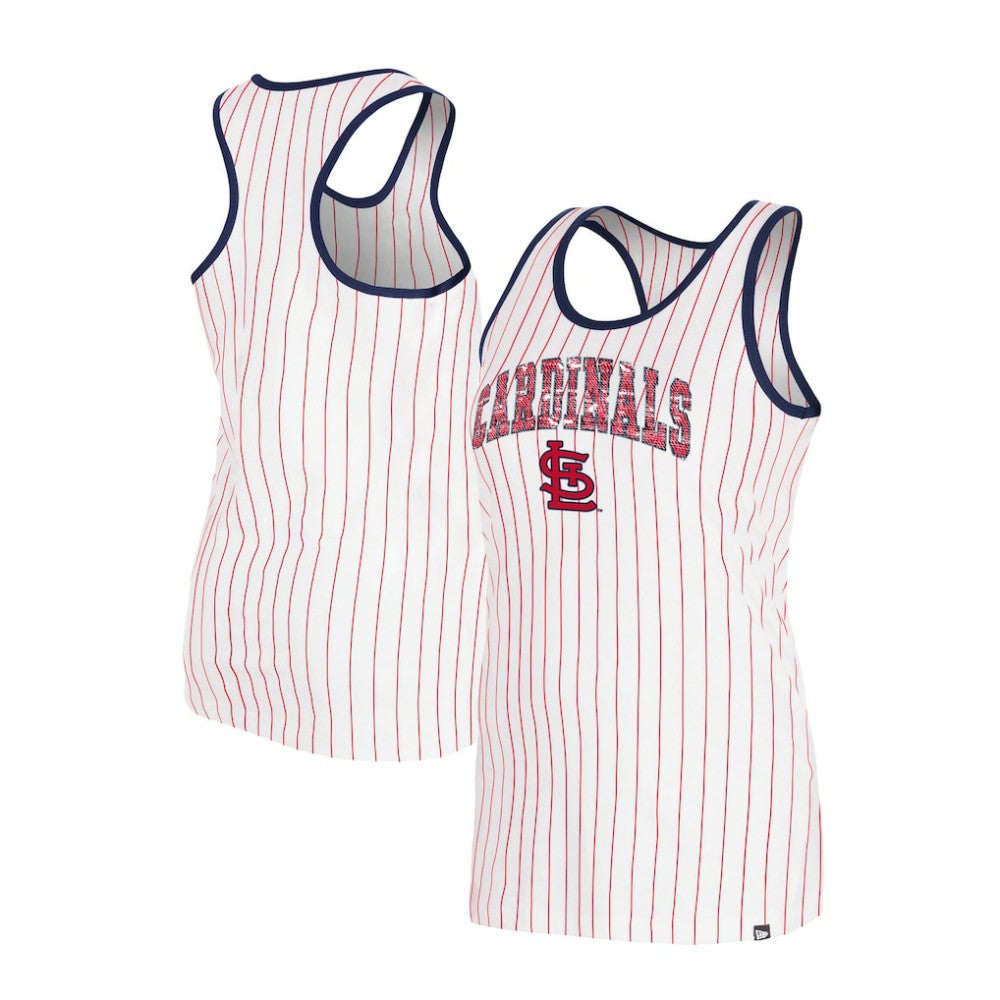 St. Louis Cardinals New Era Women's Sequin Pinstripe Racerback Tank Top - MLB