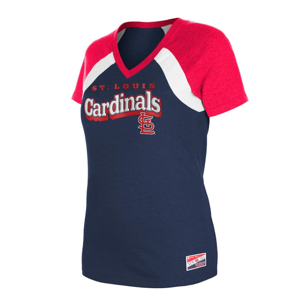 St. Louis Cardinals New Era Women's Heathered Raglan V-Neck T-Shirt - MLB