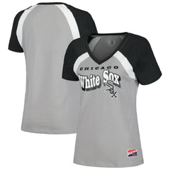 Chicago White Sox New Era Women's Heathered Raglan V-Neck T-Shirt - MLB