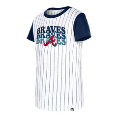 Atlanta Braves New Era Girls Youth Pinstripe T-Shirt - MLB