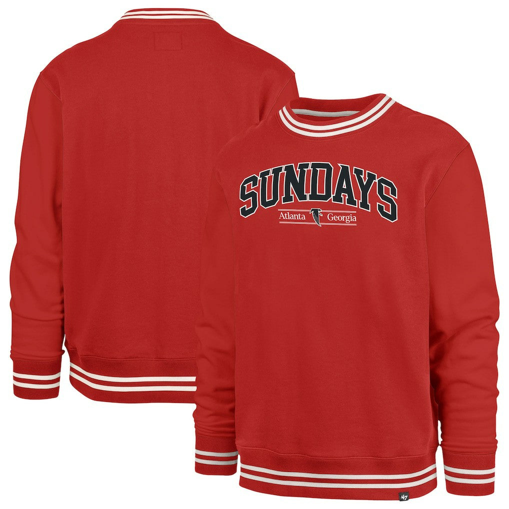 Atlanta Falcons '47 Sundays Clubhouse View Sierra Fleece Pullover Sweatshirt Red | 47 brand