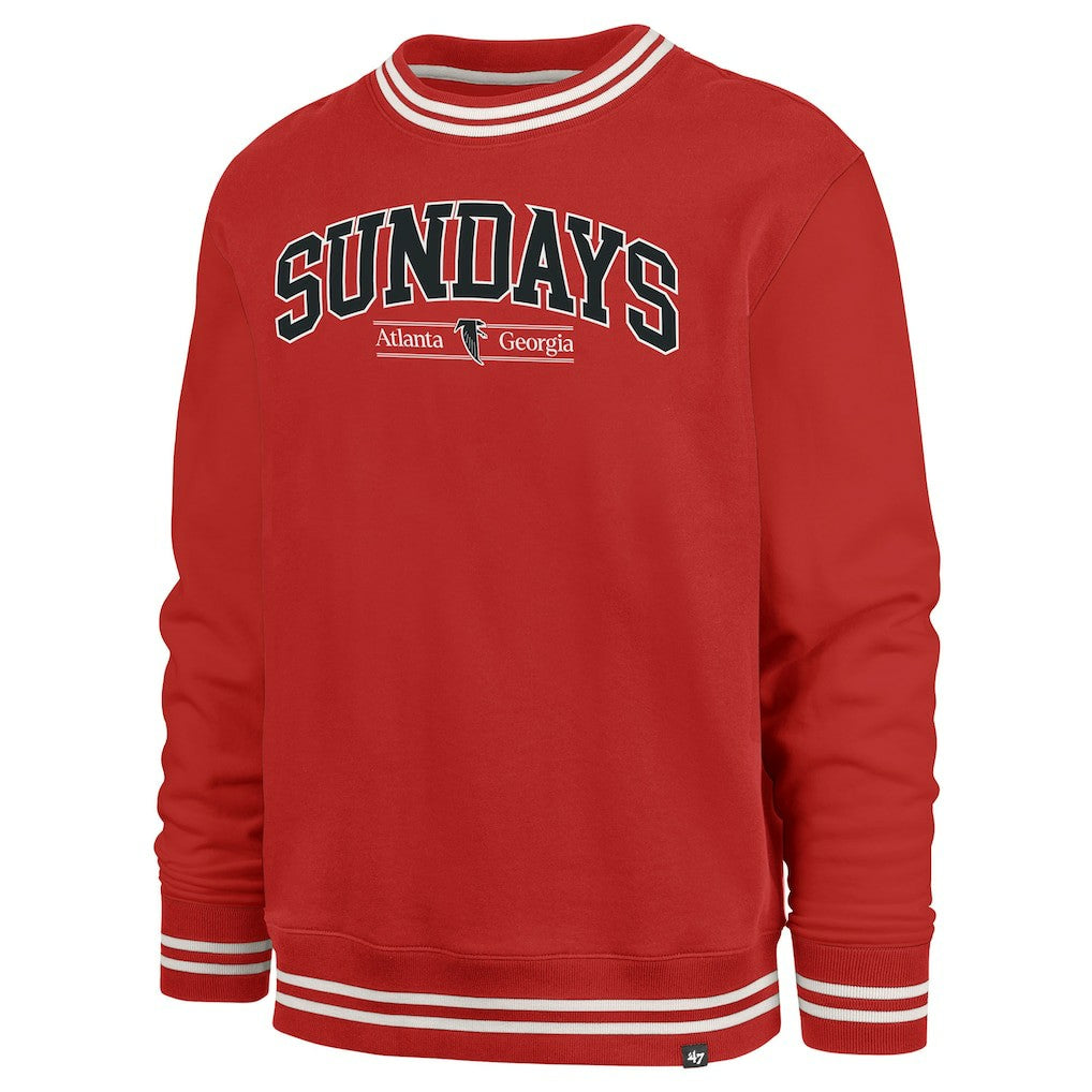 Atlanta Falcons '47 Sundays Clubhouse View Sierra Fleece Pullover Sweatshirt Red | 47 brand