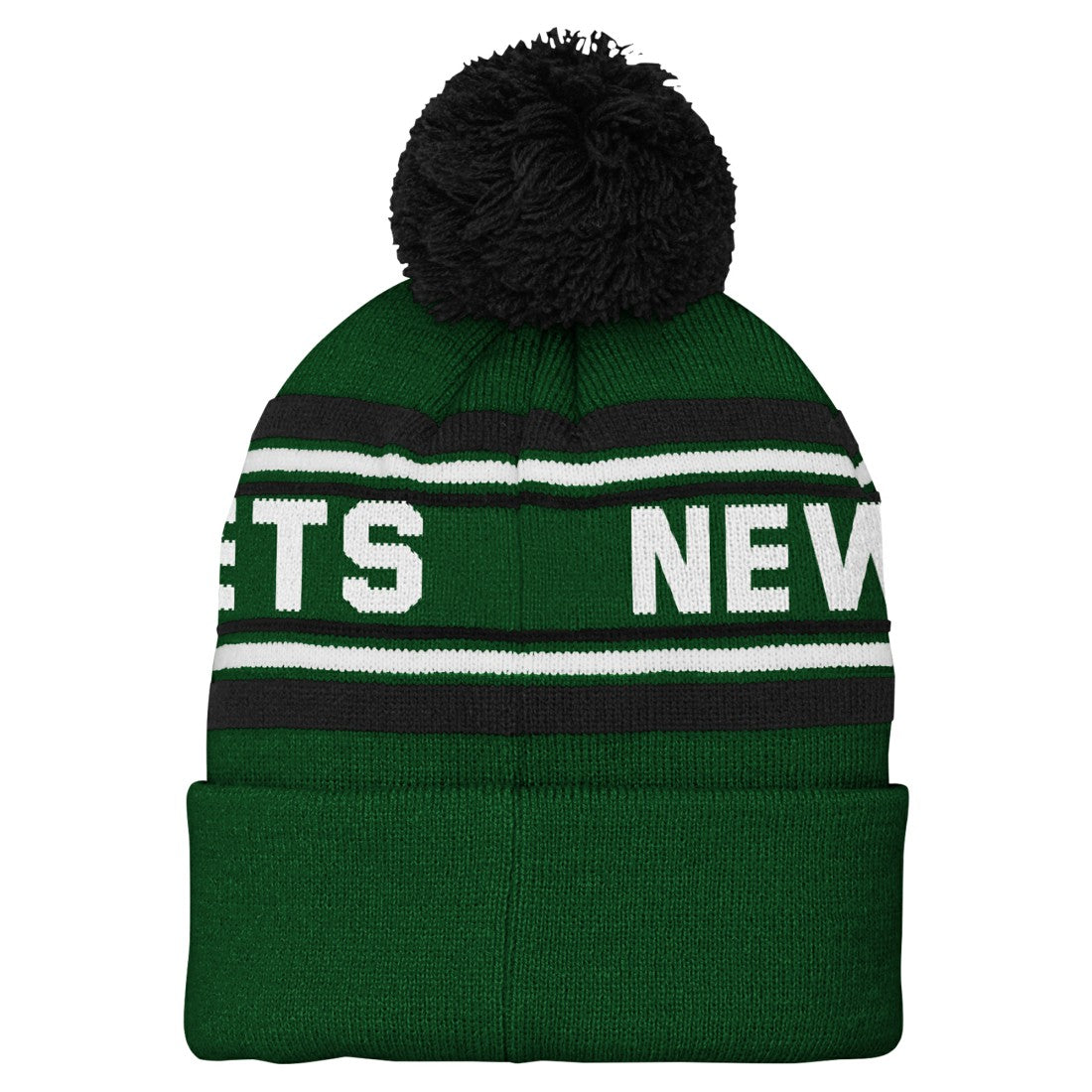 New York Jets Youth Jacquard Cuffed Knit Hat with Pom Green | NFL