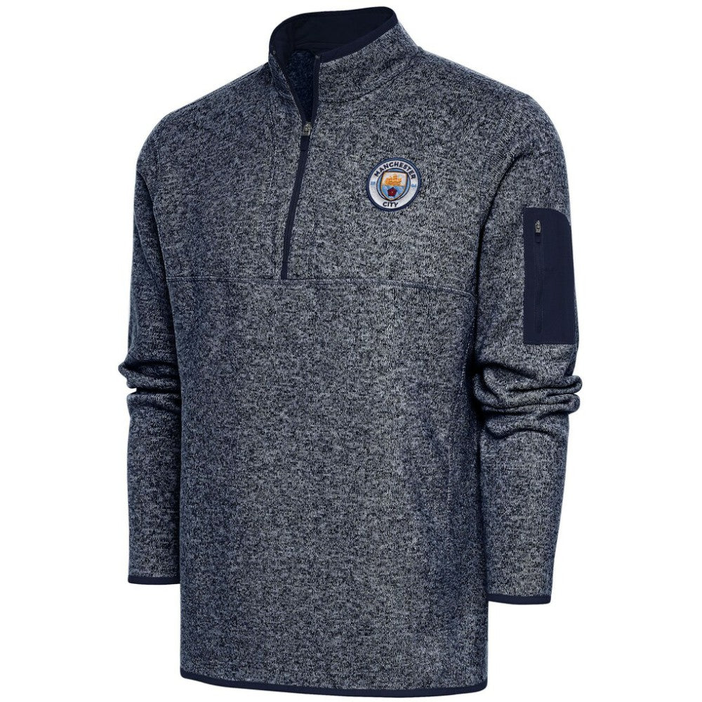 Manchester City Elevate Quarter-Zip Pullover Heather Navy - FIFA World CUP