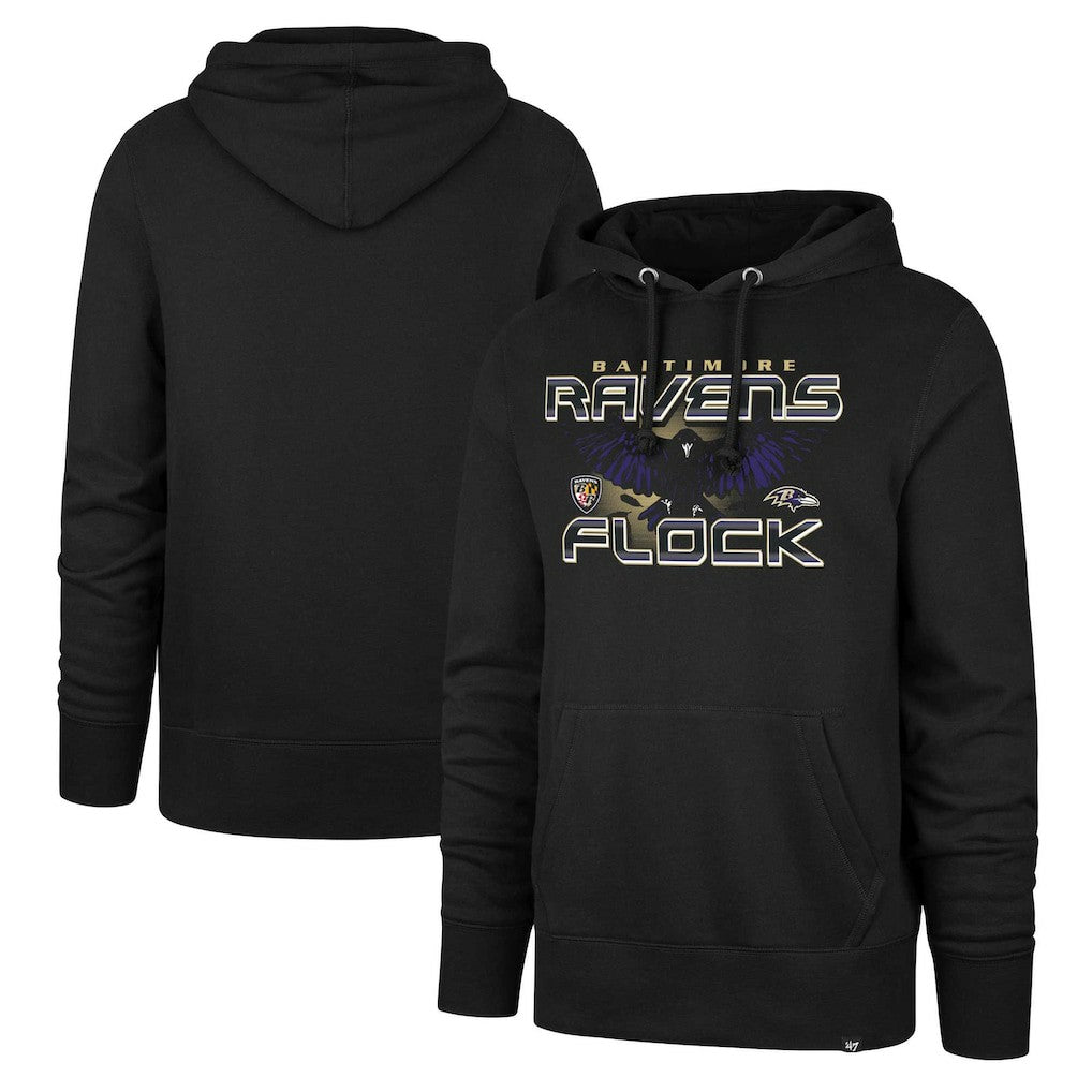 Baltimore Ravens '47 Ravens Flock Regional Headline Pullover Hoodie Black | 47 brand