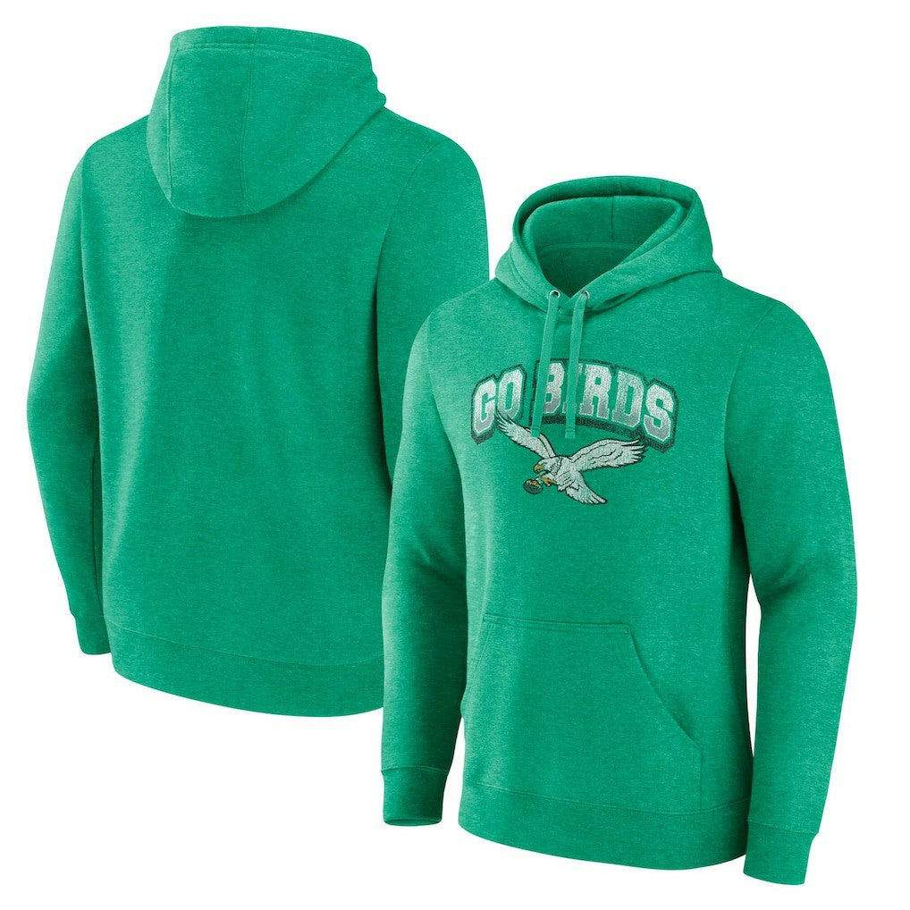 Philadelphia Eagles Gridiron Classics Go Birds Vintage Arch Pullover Hoodie Kelly Green | Fanatics