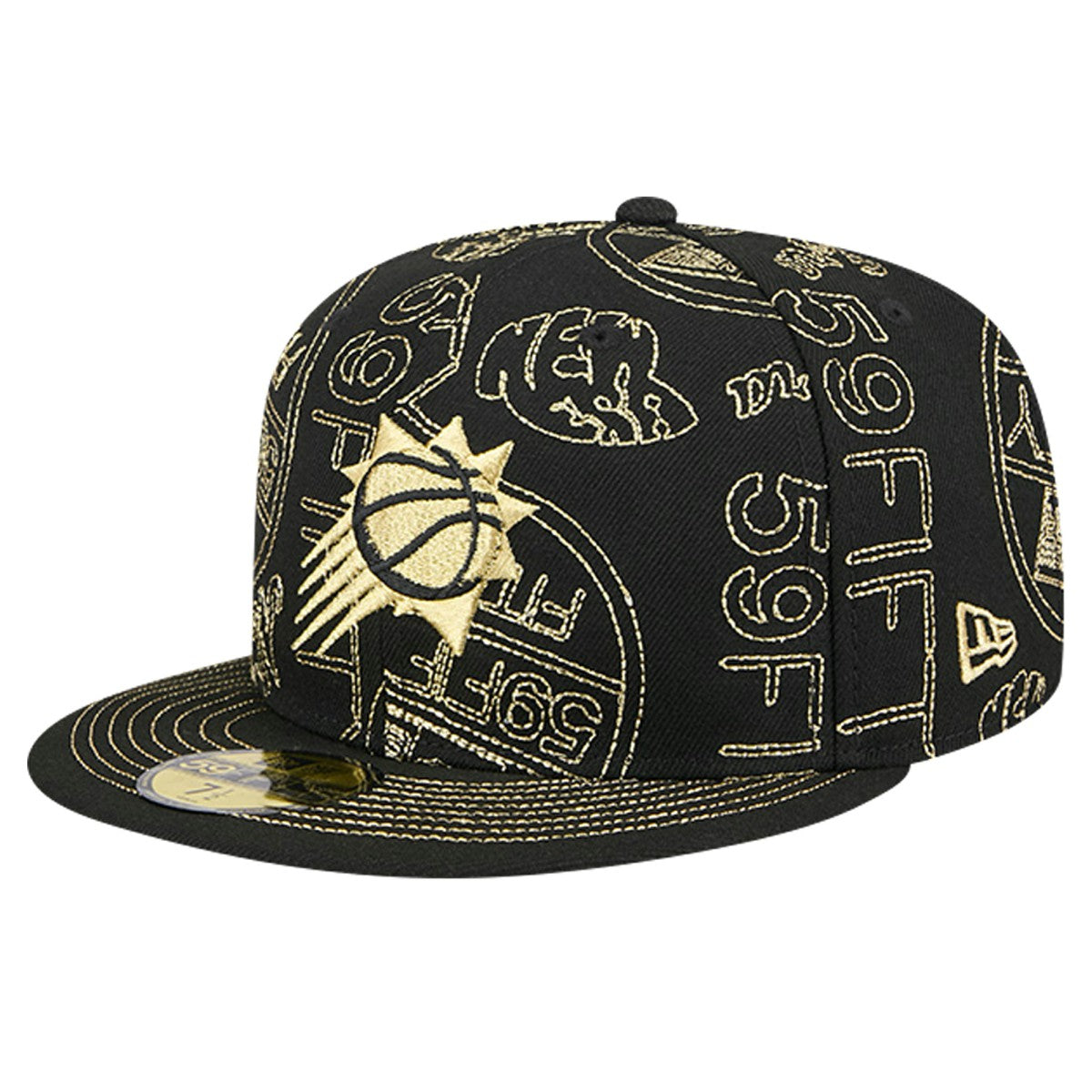 Phoenix Suns 59FIFTY Day Allover Print Stencil Fitted Hat Black - NBA