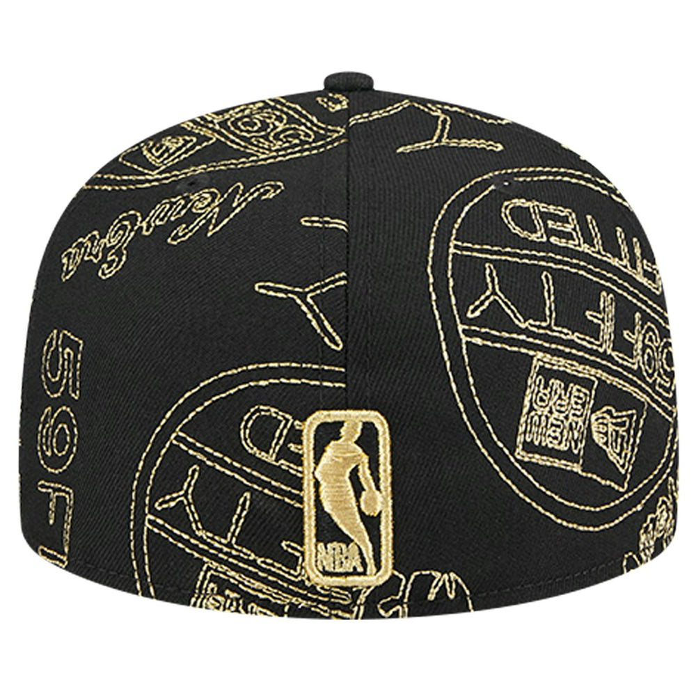 Phoenix Suns 59FIFTY Day Allover Print Stencil Fitted Hat Black - NBA