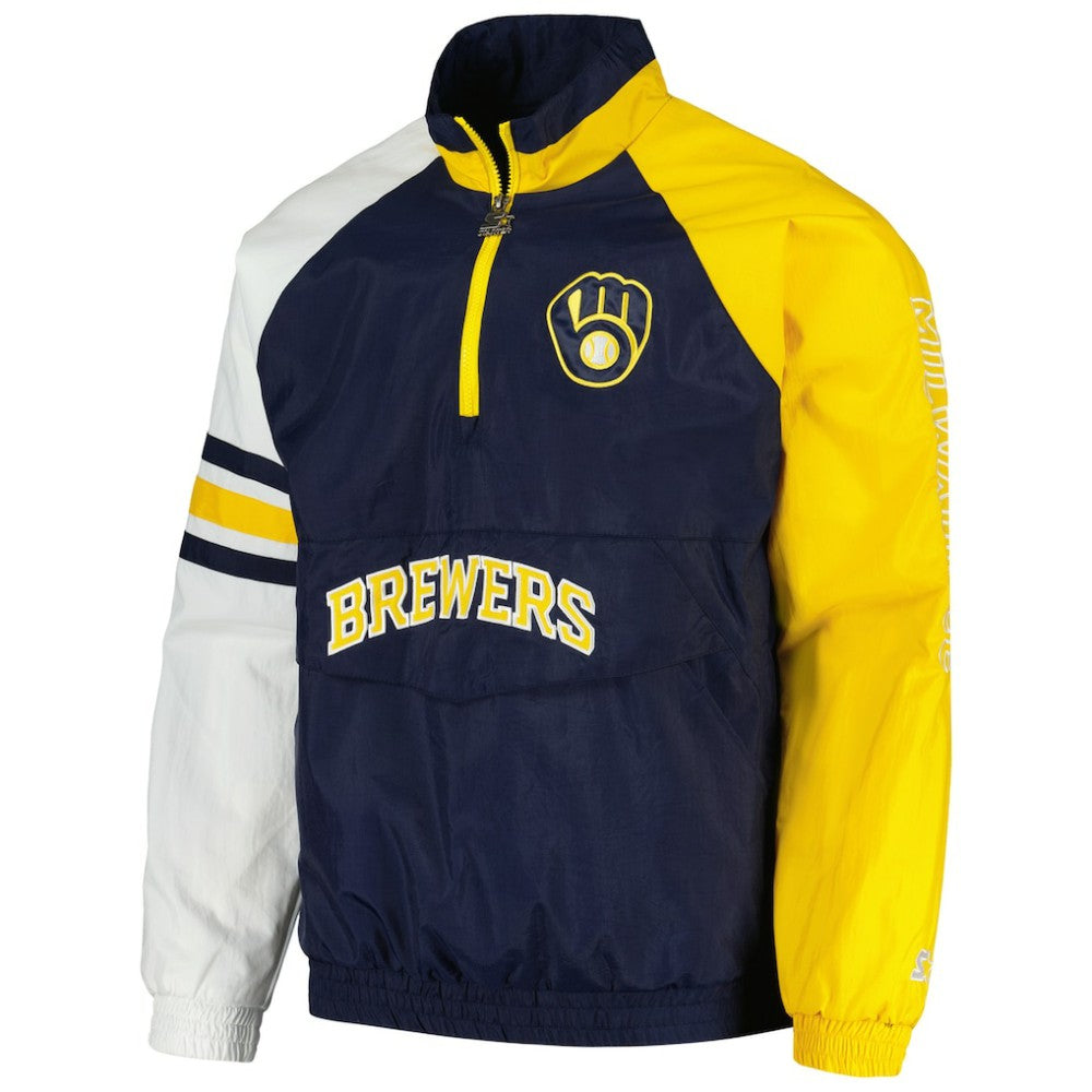 Milwaukee Brewers Starter Elite Raglan Half-Zip Jacket - MLB