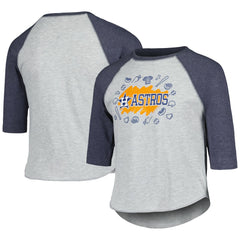Houston Astros Soft as a Grape Youth Raglan 3/4 Sleeve T-Shirt - MLB