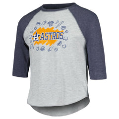 Houston Astros Soft as a Grape Youth Raglan 3/4 Sleeve T-Shirt - MLB