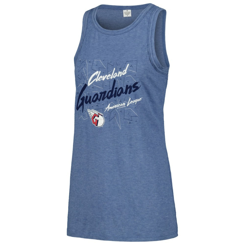 Cleveland Guardians Soft as a Grape Women's Gauze High Neck Tank Top - MLB