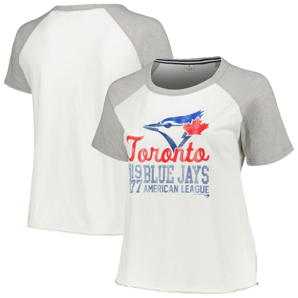 Toronto Blue Jays Soft as a Grape Women's Plus Size Baseball Raglan T-Shirt - MLB