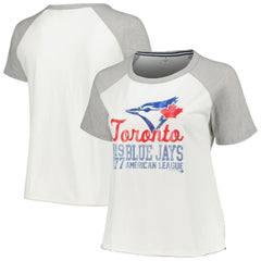 Toronto Blue Jays Soft as a Grape Women's Plus Size Baseball Raglan T-Shirt - MLB